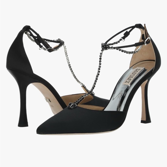 NEW Badgley Mischka Women's Zayna Pump Black Sequined Sz 9 - Picture 1 of 6